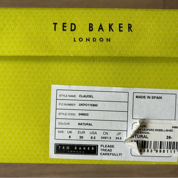 Ted Baker Claudel Genuine Calf-hair Leopard-print Ankle Strap Sandal Size 39 - Picture 9 of 12